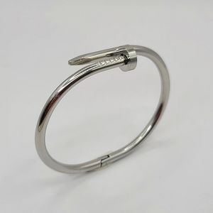 Nail Bracelet Bangle Silver Tone